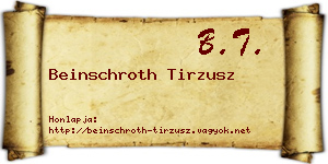 Beinschroth Tirzusz névjegykártya